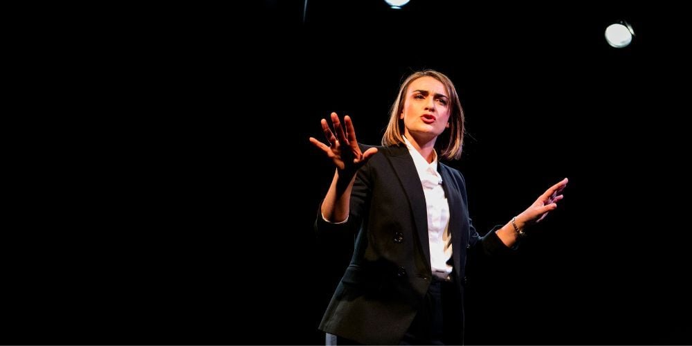 Sheridan Harbridge in Prima Facie at Griffin Theatre. Photo by Brett Boardman (3)